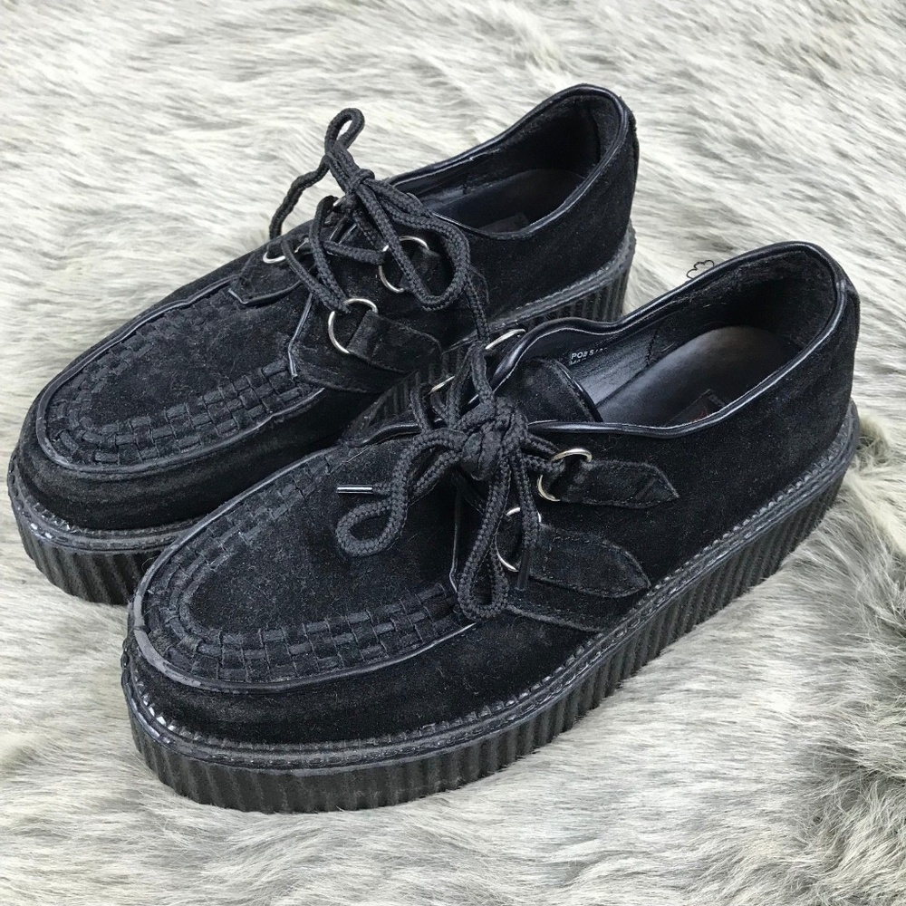 Demonia Black Vegan Suede 2" Creeper Shoes 9.5